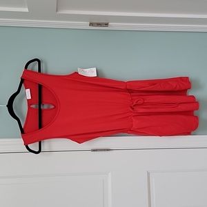 Pink Lily Small Romper in Red